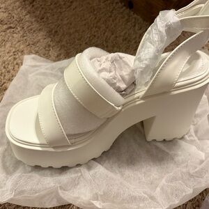White platform heel